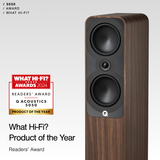 Q Acoustics 5050 Floorstander Wins Two Major What Hi-Fi? Awards 2024