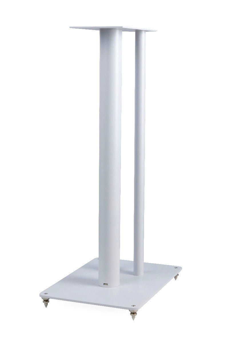 Single white 3030 speaker floor stand side view  - White