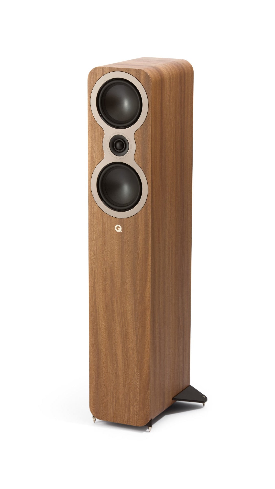 Q Acoustics 3040c Compact Floorstanding speaker without grille in oak