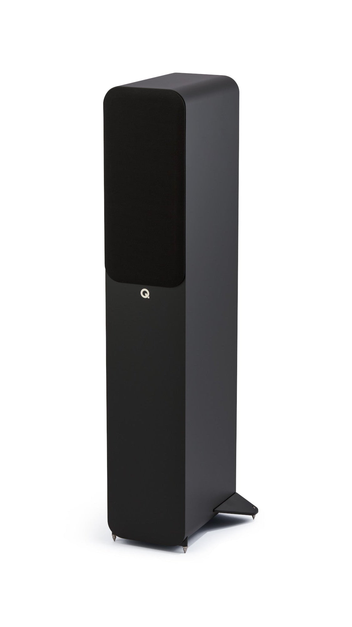 Q Acoustics 3040c Compact Floorstanding speaker with grille on in black