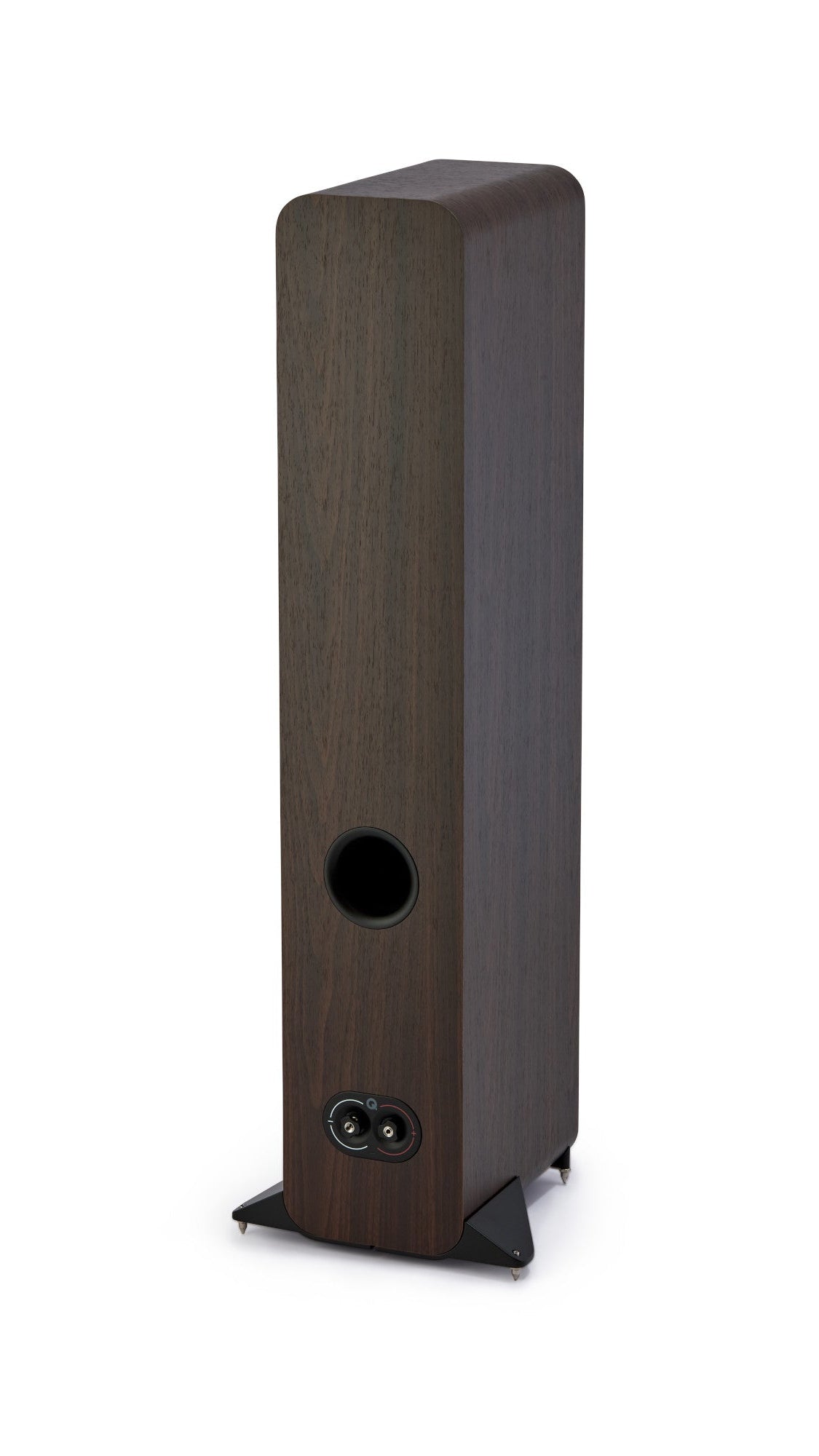 Q Acoustics 3040c Compact Floorstanding speaker rear view in walnut