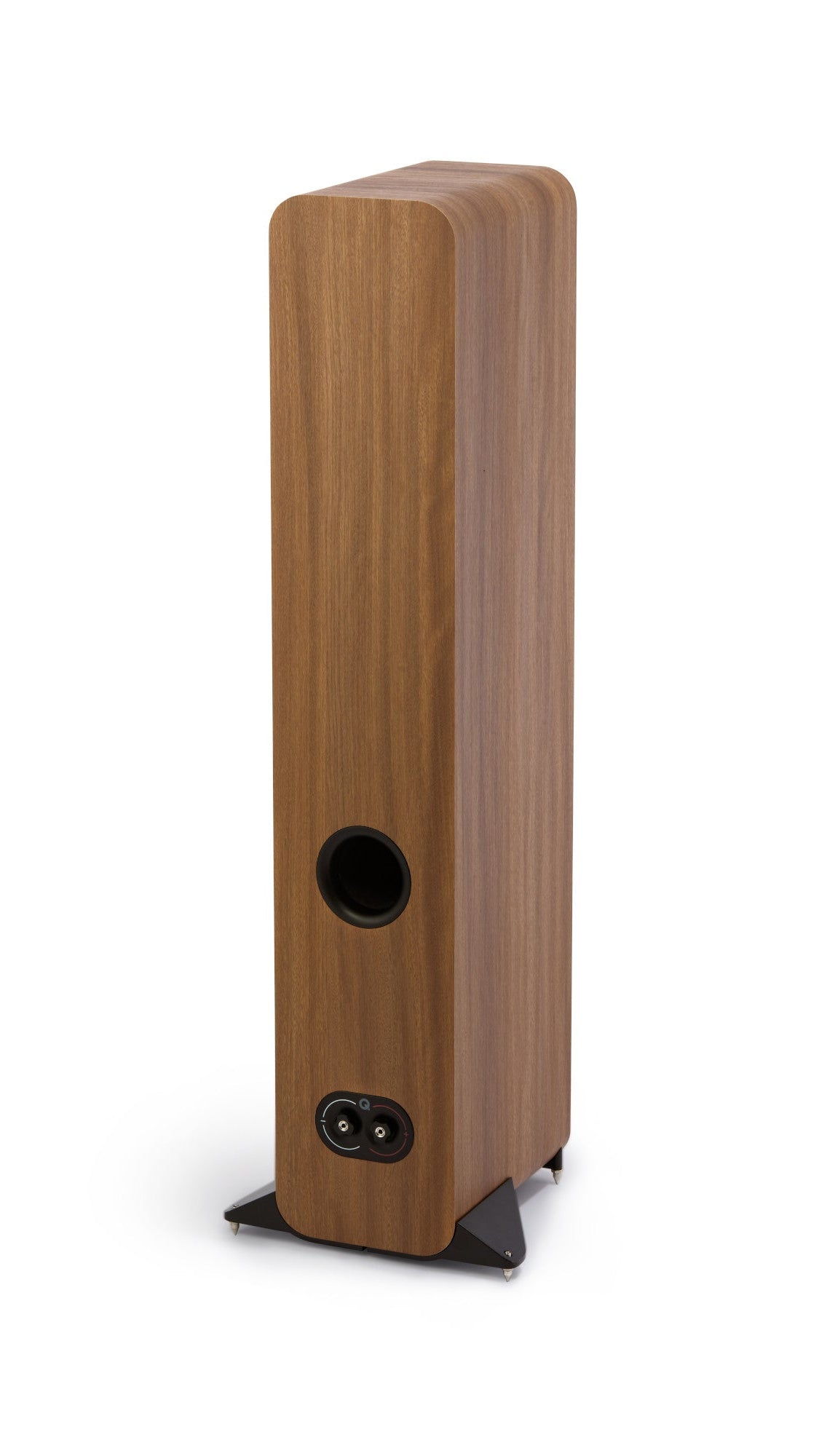 Q Acoustics 3040c Compact Floorstanding speaker rear view in oak
