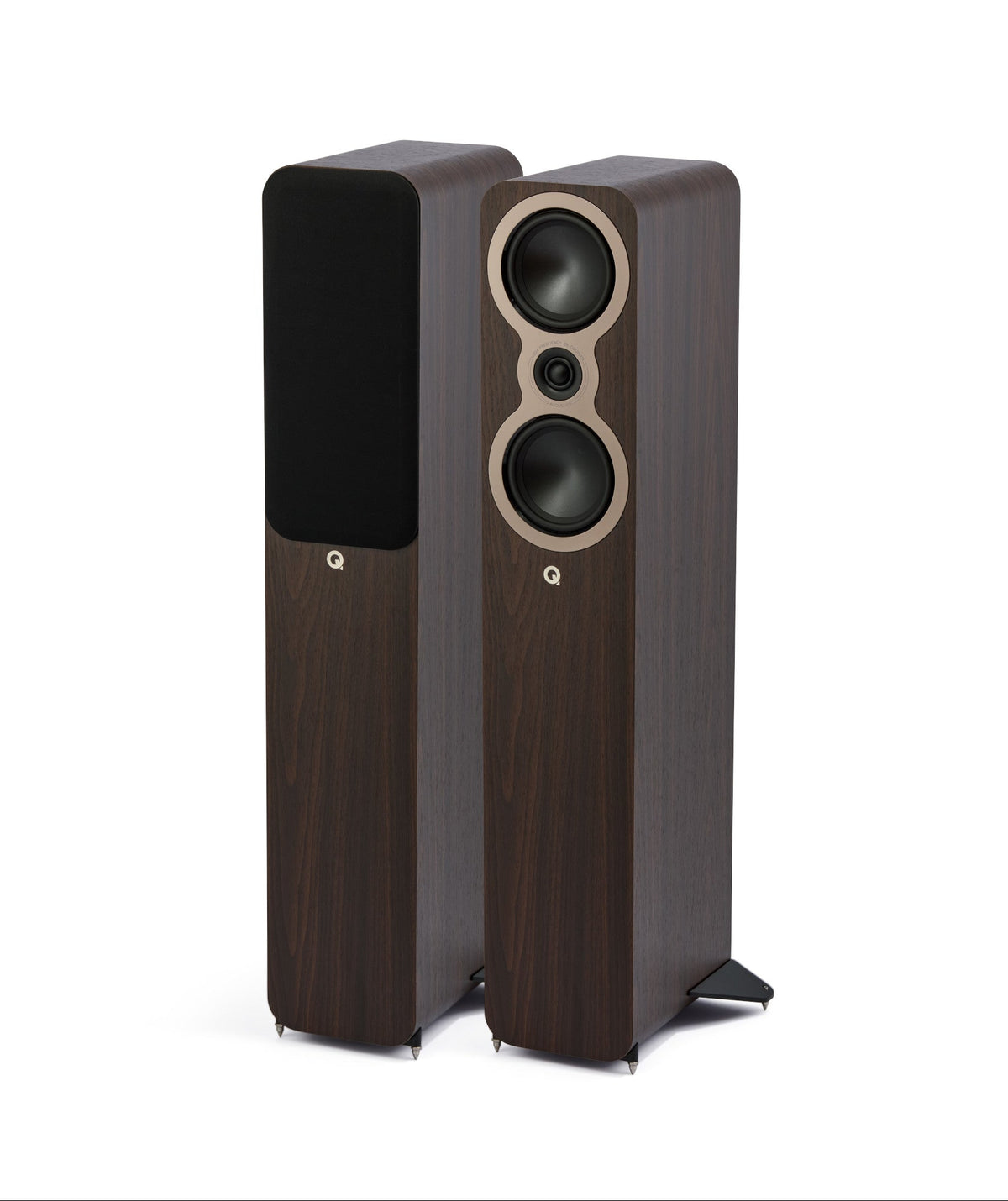 Q Acoustics 3040c Pair of Compact Floorstanding speakers in walnut