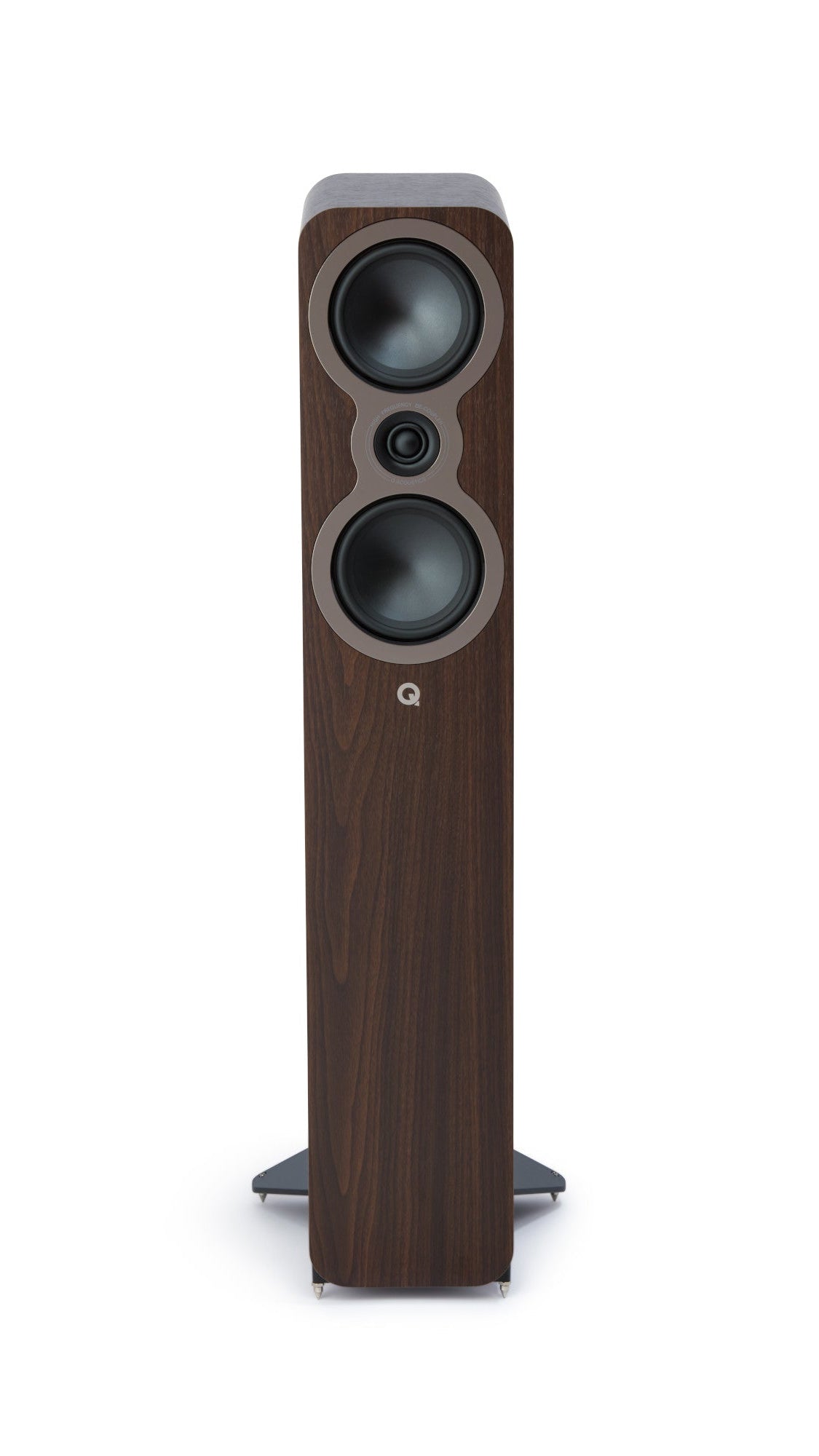 Q Acoustics 3040c Compact Floorstanding speaker without grille  in walnut