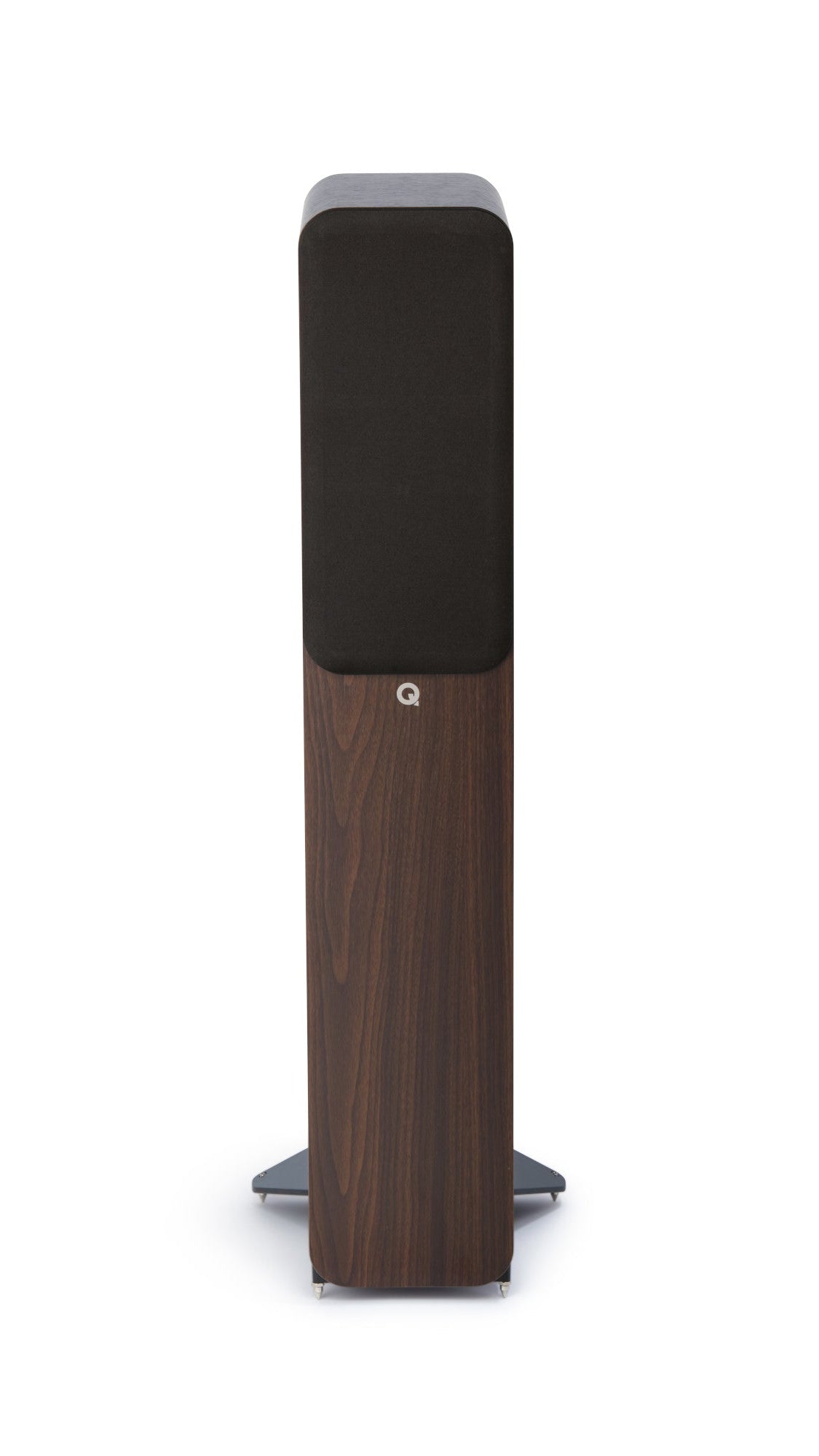 Q Acoustics 3040c Compact Floorstanding speaker with grille on  in walnut