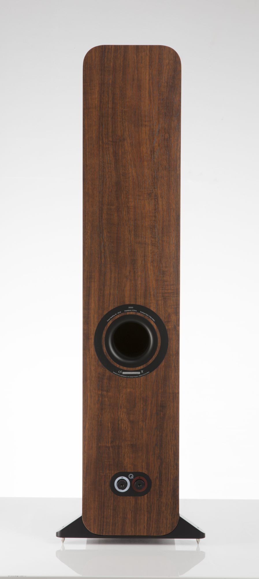 Q Acoustics 3050i Floorstanding Speaker rear view - English Walnut