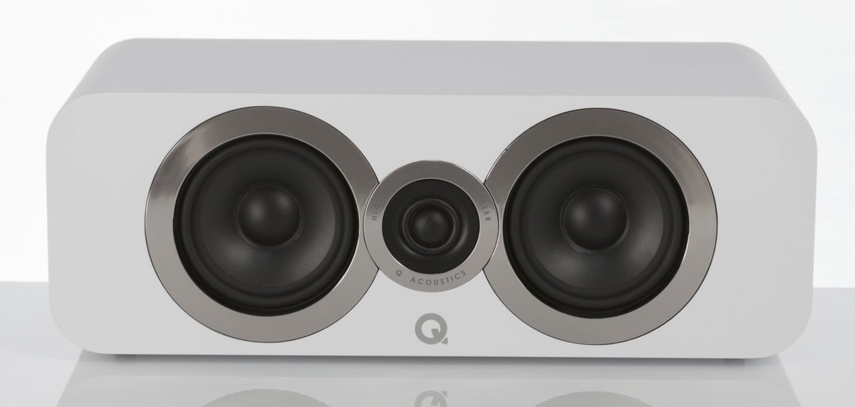 Q Acoustics 3090i Centre Speaker front  view without grille - Arctic White