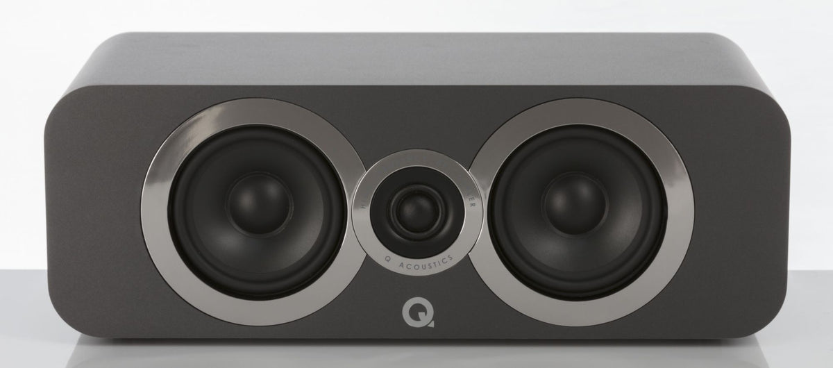 Q Acoustics 3090i Centre Speaker front view without grille - Graphite Grey