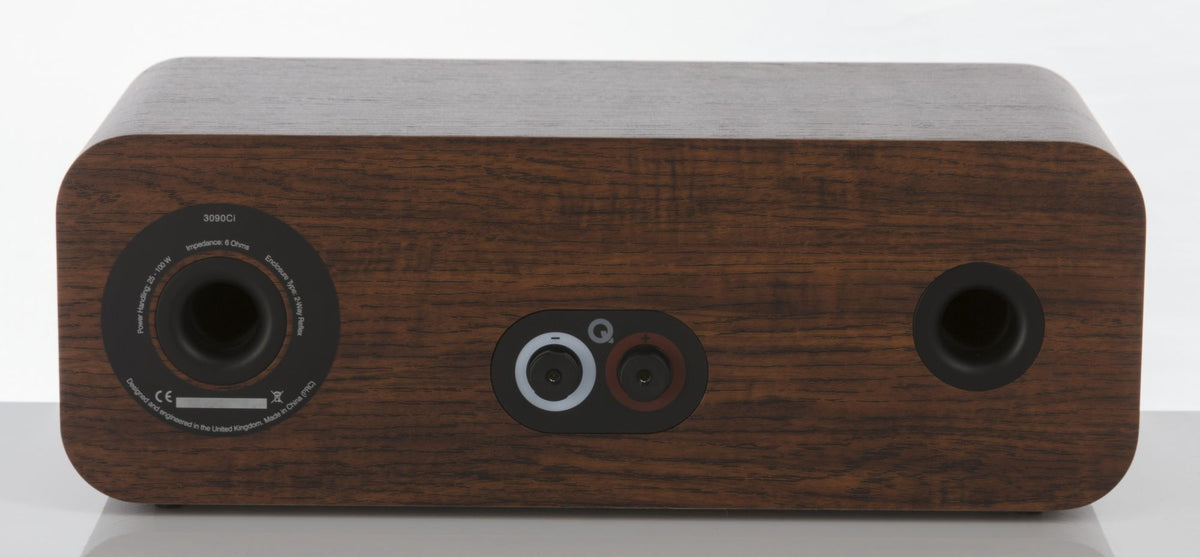 Q Acoustics 3090i Centre Speaker rear view - English Walnut