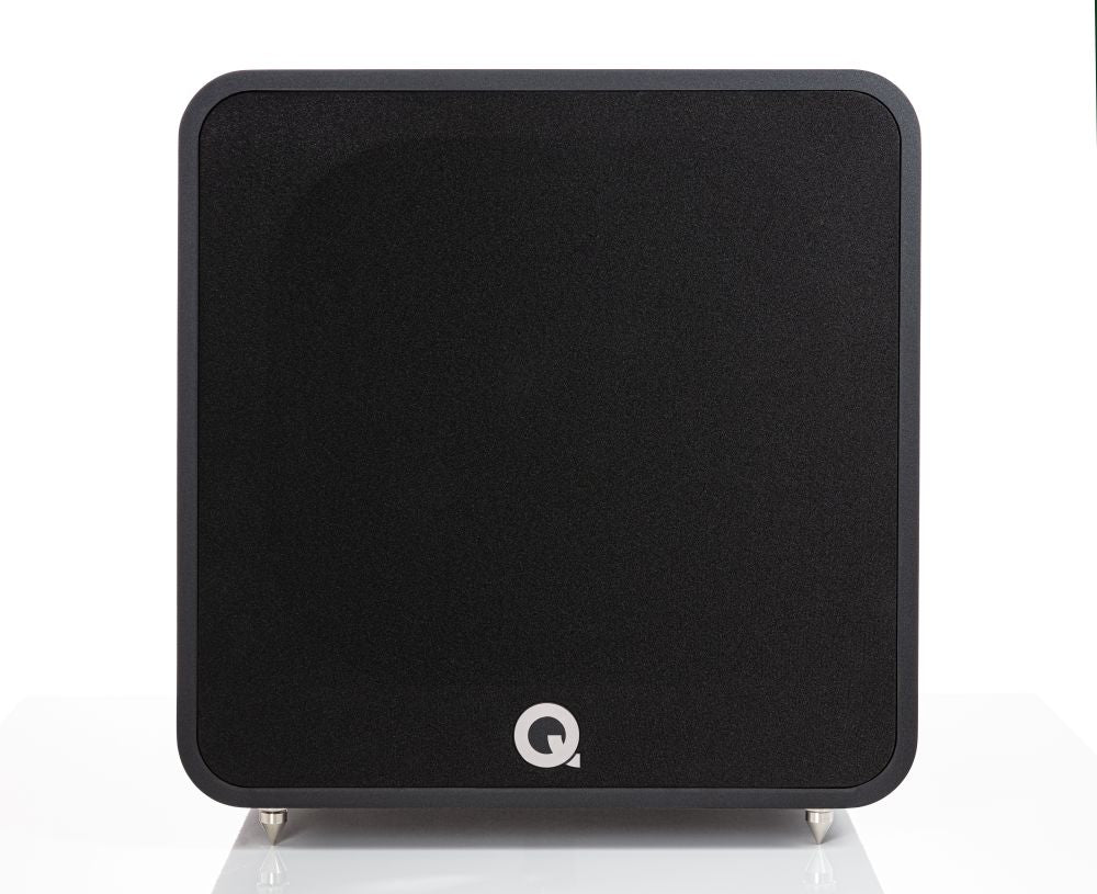Q Acoustics QB12 12 inch subwoofer carbon black colour front view