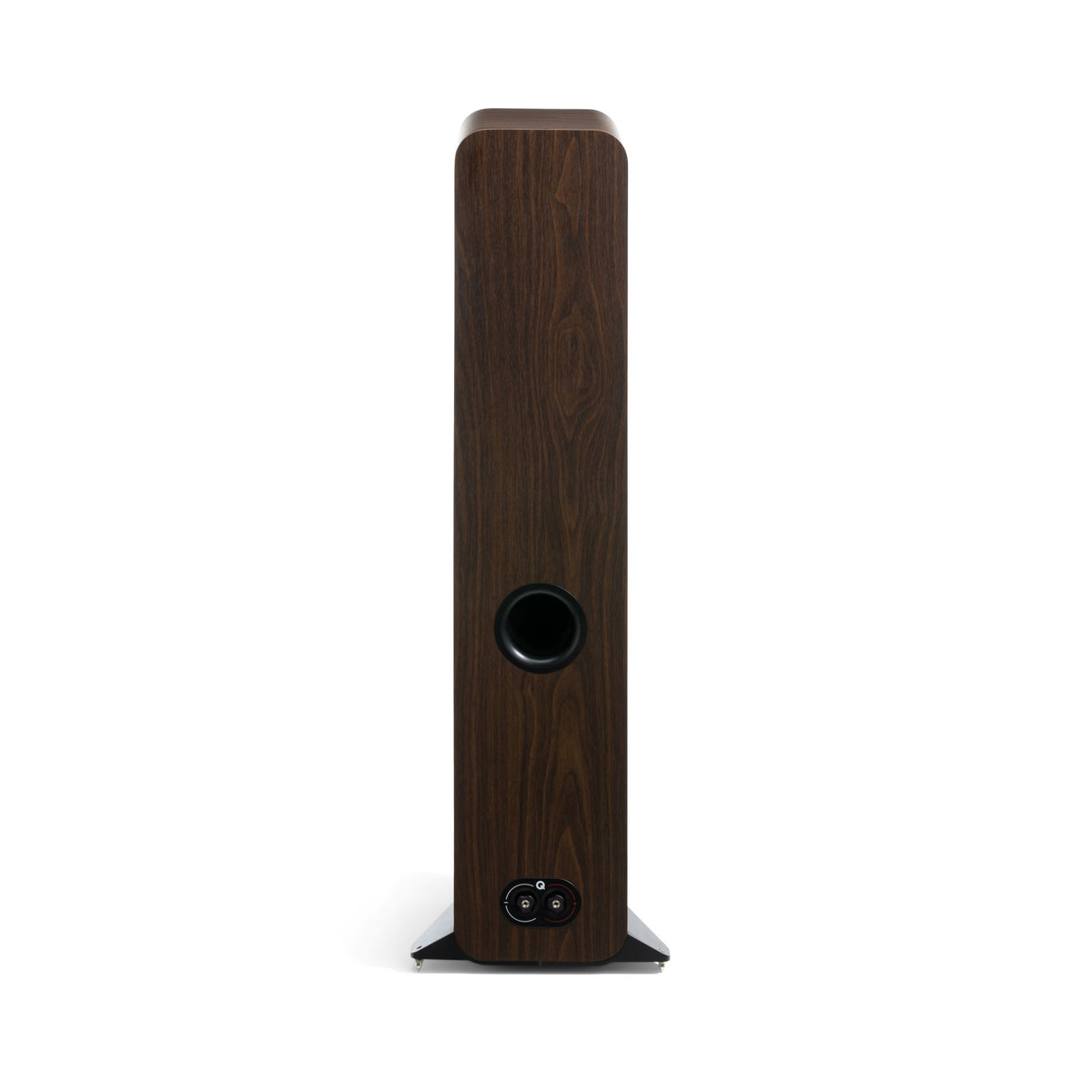 Q Acoustics 3050c floorstanding speakers back view - Claro Walnut