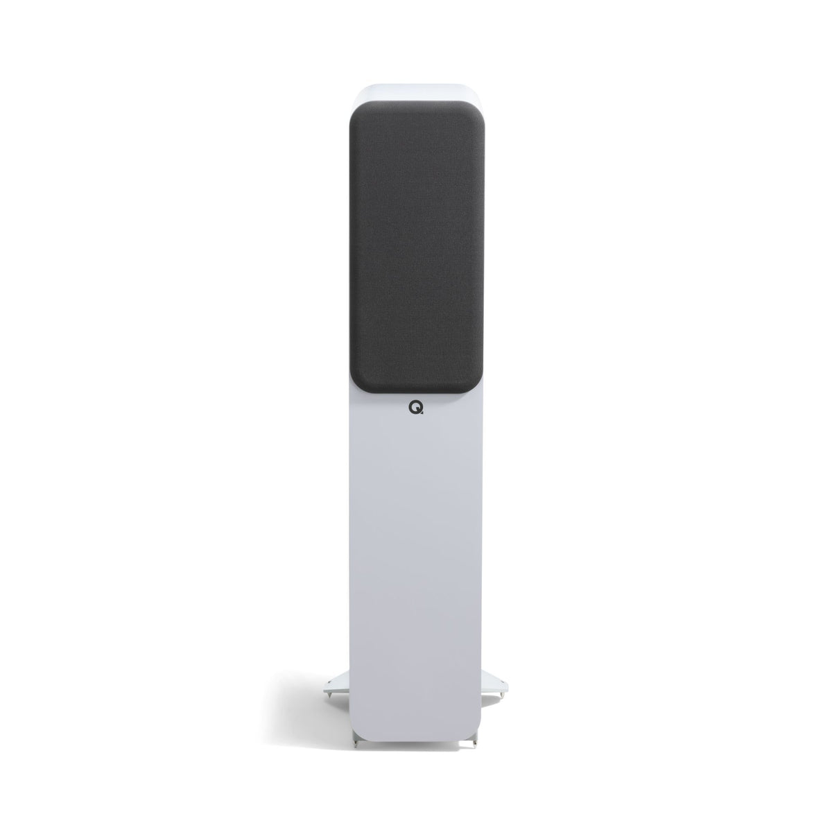 Q Acoustics 3050c floorstanding speakers front view with grille - Satin White
